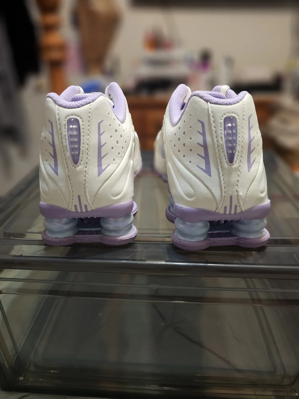 Nike Shox Kids White and Lavender Athletic Sneakers